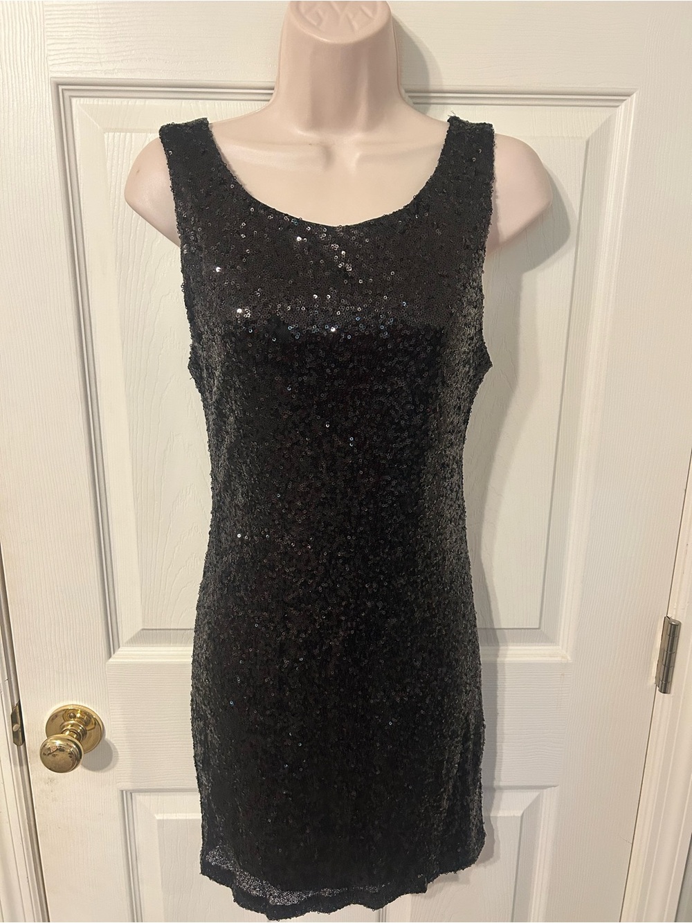 Women’s, Crystal Doll, Black Sequin Mini Dress, Size Medium